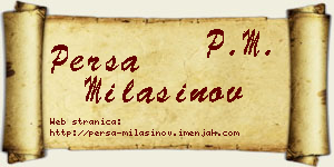 Persa Milašinov vizit kartica